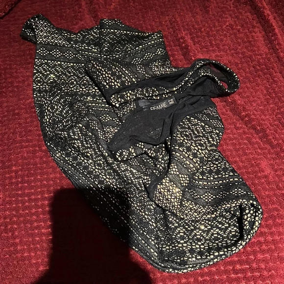 Femme vintage 80s Style sheer shiny detail lace cocktail mini body con dress - Picture 13 of 13